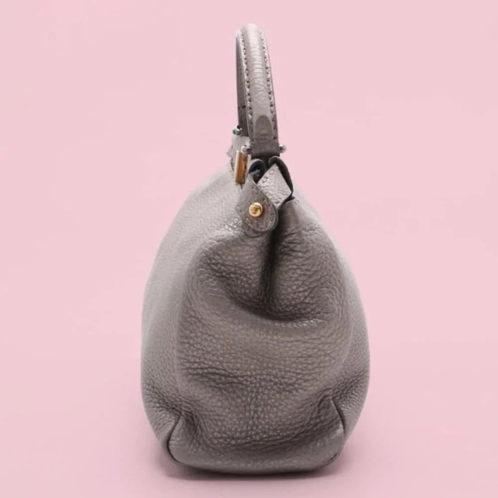 Fendi Medium Gray Leather Selleria Peekaboo Bag - Picture 5 of 13